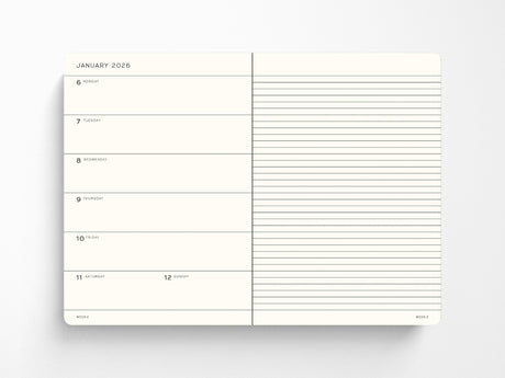 2027 Leuchtturm 1917 Weekly Planner & Notebook - BLACK