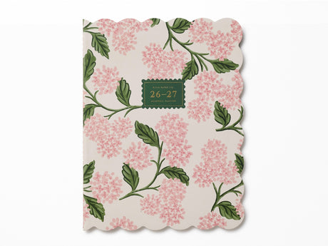 2027 Pink Hydrangea 12-Month Academic Appointment Notebook
